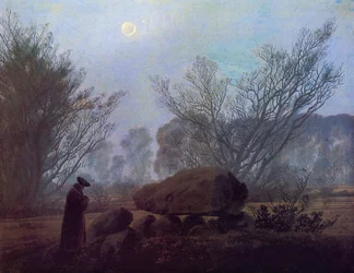 Walk at Dusk (Man Contemplating a Megalith)